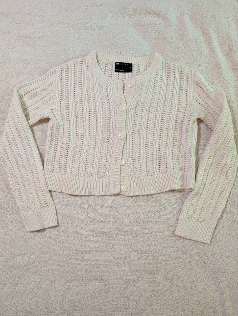 Asos White Knit Button-Up Cardigan